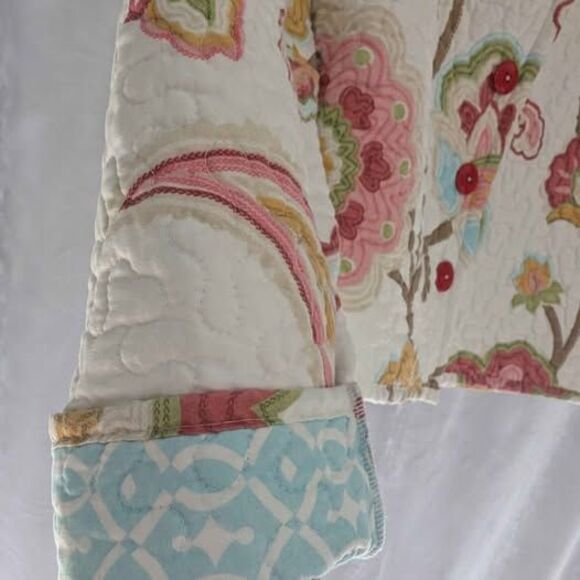 Handmade Floral Vintage Quilt Coat Jacket Upcycled One of a Kind - Picture 3 of 9